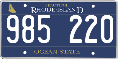 RI license plate 985220