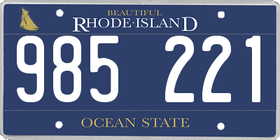 RI license plate 985221