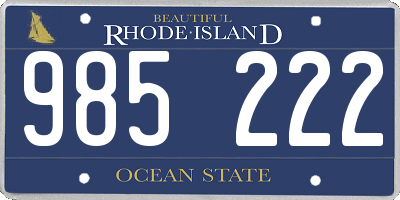 RI license plate 985222