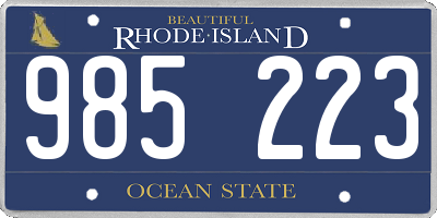 RI license plate 985223