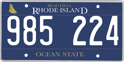 RI license plate 985224