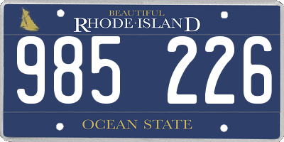 RI license plate 985226