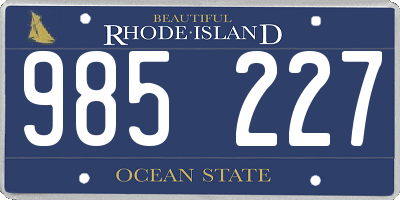 RI license plate 985227