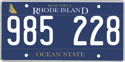 RI license plate 985228