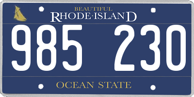 RI license plate 985230