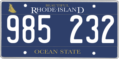 RI license plate 985232