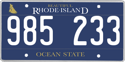 RI license plate 985233