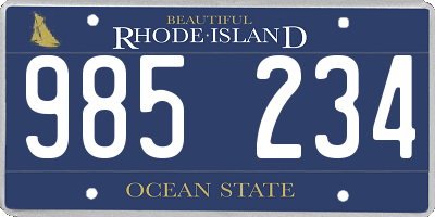 RI license plate 985234