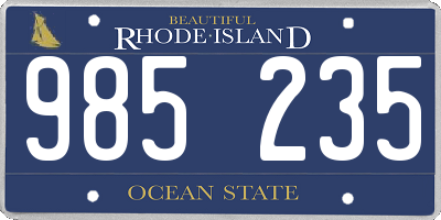 RI license plate 985235