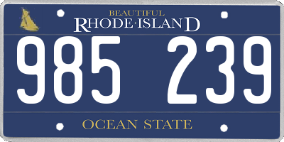 RI license plate 985239