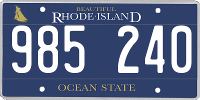 RI license plate 985240