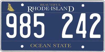 RI license plate 985242