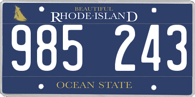 RI license plate 985243