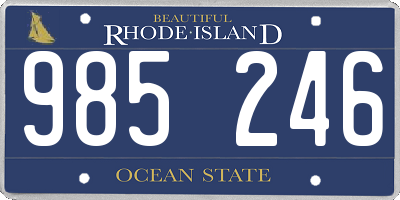 RI license plate 985246