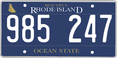 RI license plate 985247