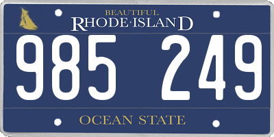 RI license plate 985249