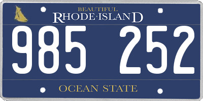 RI license plate 985252