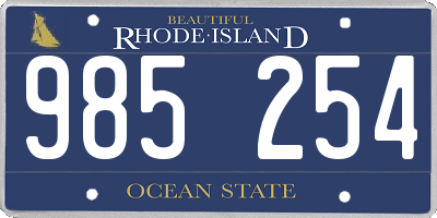 RI license plate 985254