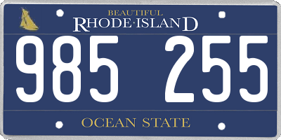 RI license plate 985255