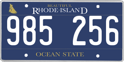 RI license plate 985256