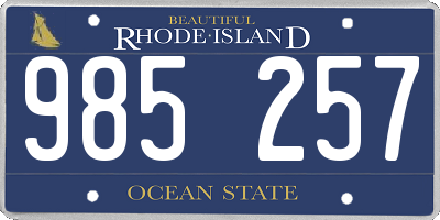 RI license plate 985257