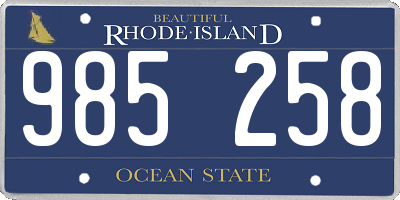 RI license plate 985258