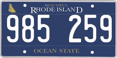 RI license plate 985259