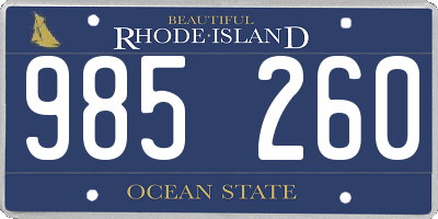 RI license plate 985260