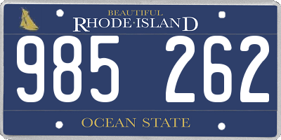 RI license plate 985262