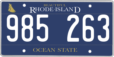 RI license plate 985263