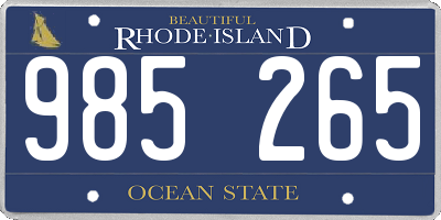 RI license plate 985265