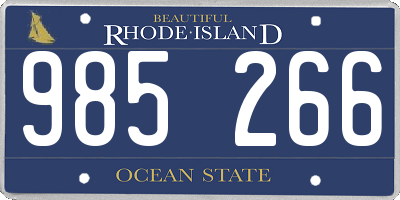 RI license plate 985266