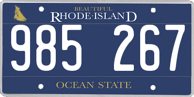 RI license plate 985267