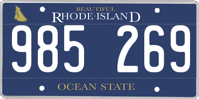 RI license plate 985269