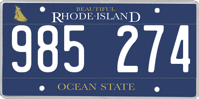 RI license plate 985274