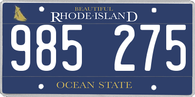 RI license plate 985275