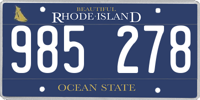 RI license plate 985278