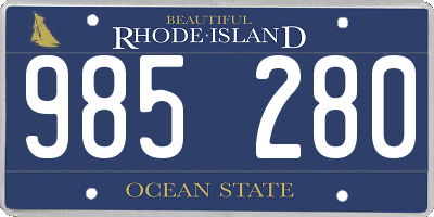 RI license plate 985280