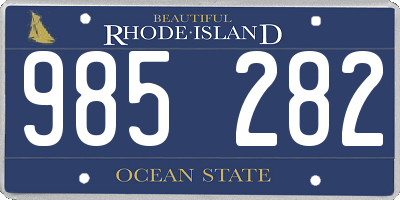 RI license plate 985282