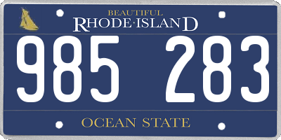 RI license plate 985283