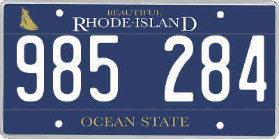 RI license plate 985284