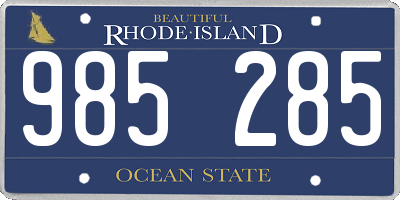 RI license plate 985285