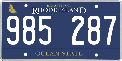 RI license plate 985287