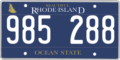 RI license plate 985288