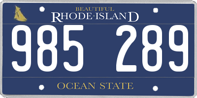 RI license plate 985289