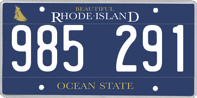 RI license plate 985291