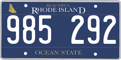 RI license plate 985292