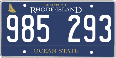 RI license plate 985293