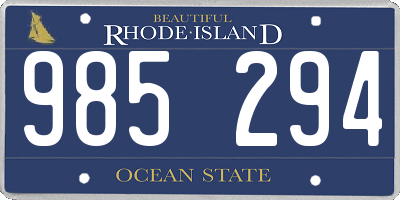 RI license plate 985294