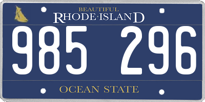 RI license plate 985296